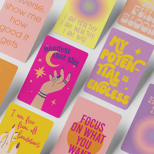 Deck of 16 Vibrant Affirmation Cards for Positivity and Manifestation – Empowering and Uplifting Mantras with Sassy Motivational Quotes