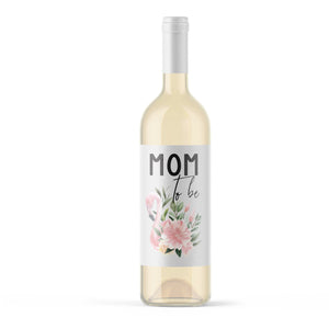 Personalized Baby Shower Wine Labels - Flamingo & Flower 4 Pack of Mom to Be Baby Shower Wine Bottle Labels Custom With Mama's Name 9240