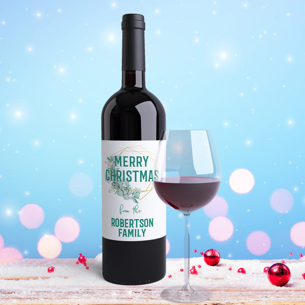 Personalized Merry Christmas Wine Labels - 4 Pack Business Gift Clients ...