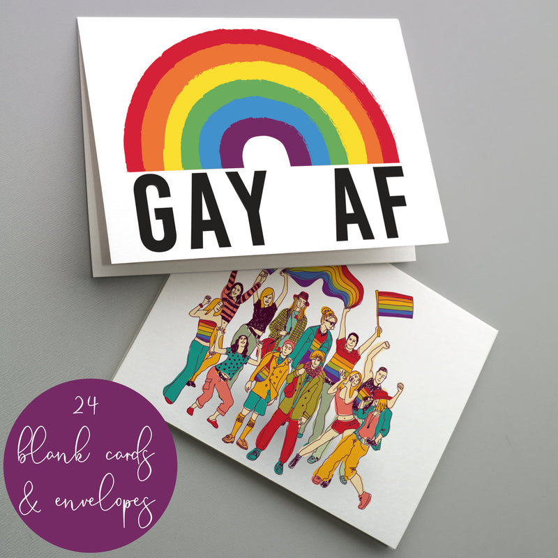 Lgbt Cards Gay Pride & Lesbian Lgbtq Stationery Greetings - 24 Pack 