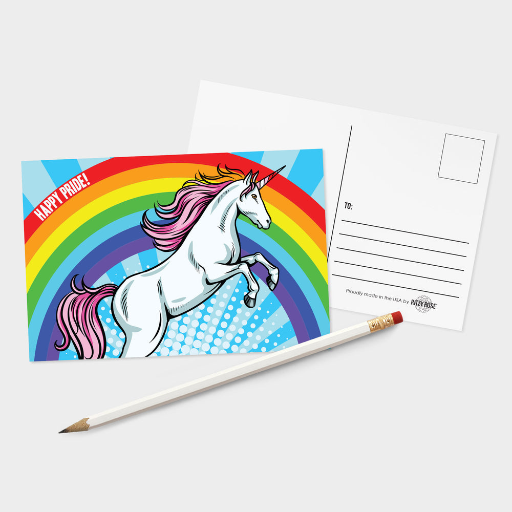 Happy Pride Unicorn Rainbow Postcards 32 Pack Lgbt Gay Pride Cards Ritzy Rose